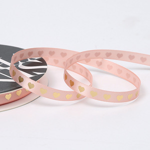 Cinta de embalaje de flores de San Valentín al por mayor en forma de corazón correa de regalo de oro arco ramo embalaje cinta de amor