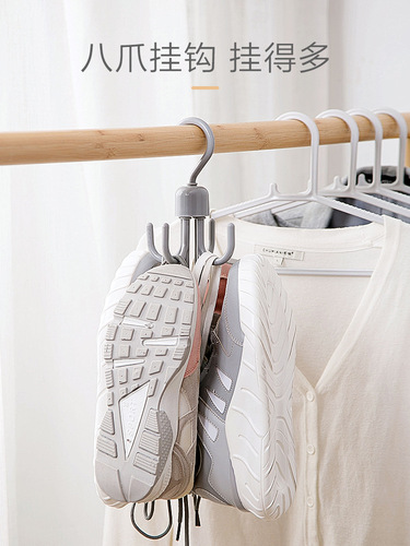 Double-layer eight-claw hanger, rotating scarf rack, silk scarf rack, leather belt and tie storage rack