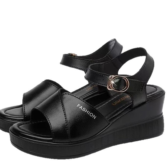 2026 verano nuevo temperamento elegante tacones gruesos con muffins blancos con sandalias de tacones altos