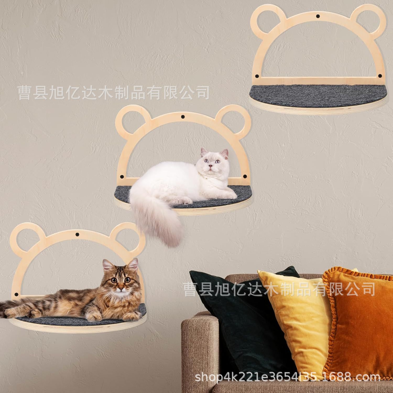 창조적 인 고양이 둥지 단단한 나무 큰 벽 고양이 점프 플랫폼 고양이 등반 랙 가정용 애완 동물 벽 장착 벽 고양이 서식지