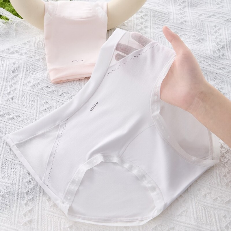 Summer New Women's Mid-Fit Modal Briefs Women's Fashionable Simple Mesh Comfortable Breathable Underwear Women