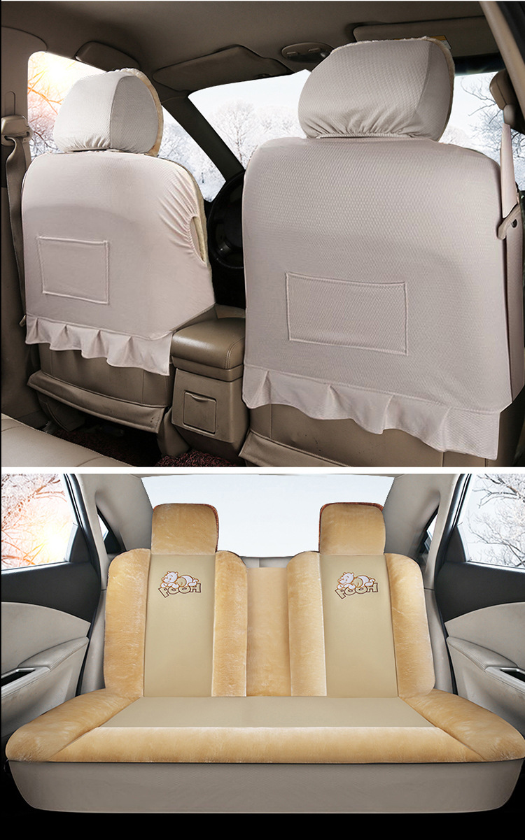 Cross-border hot-selling car seat cushion winter plush warm seat cushion fully surrounded winter car padded wool cushion universal seat cover