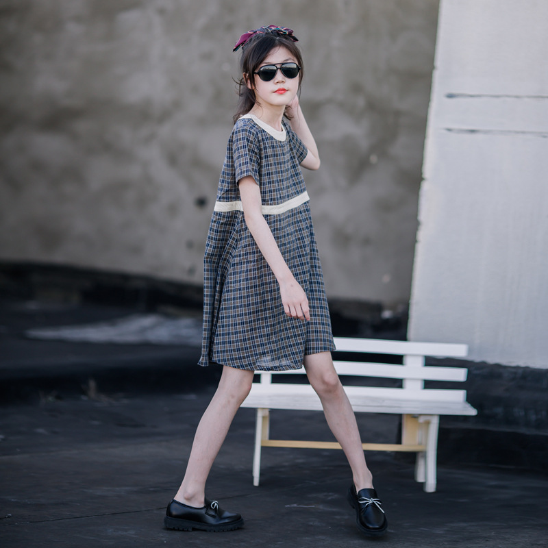 Corea del Sur ropa para niños 2023 primavera estilo coreano niñas Mori artística falda a cuadros vestido de los niños falda de algodón de las niñas