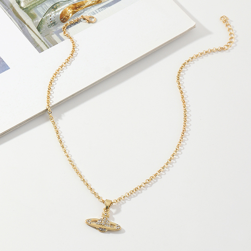 Creative Micro-studded Saturn Necklace