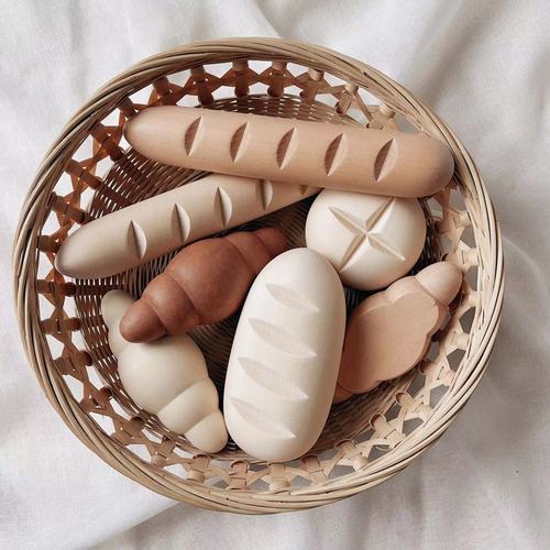 Cross-border ins Nordic style Australian handmade log French bread toys simulated play house toys for boys and girls