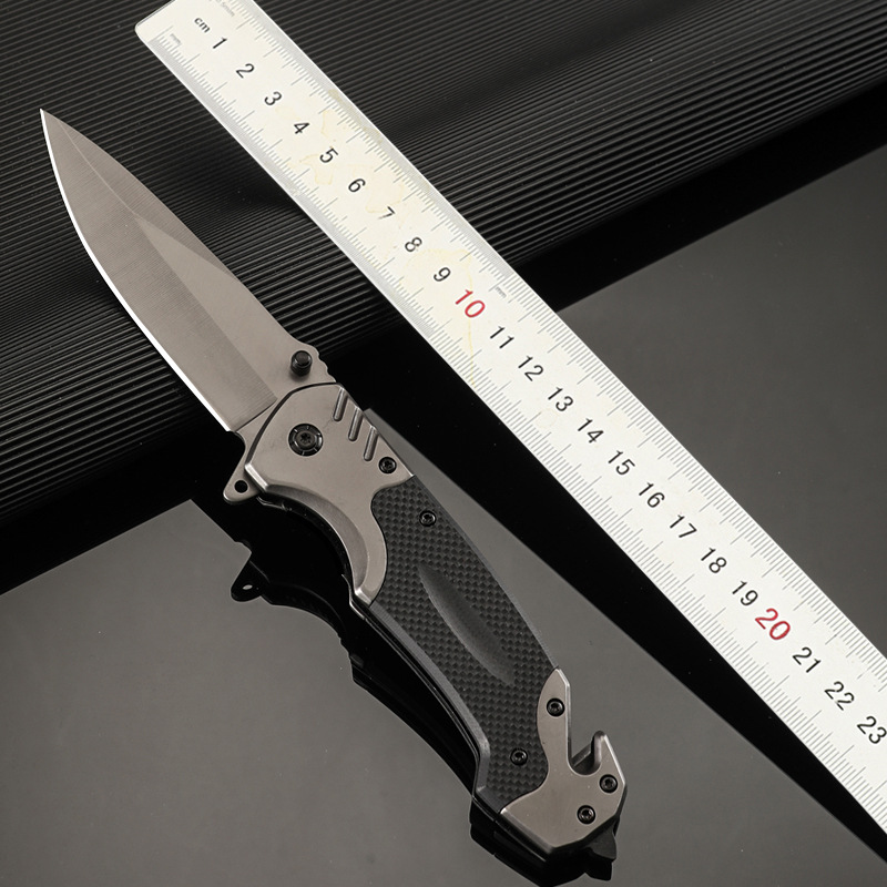 户外多用途高硬度折刀战术求生刀G10野营折叠刀便携口袋防身小刀