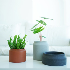 北歐風室內家居酒店陽台辦公室簡約小清新韓國簡約圓形水泥花盆