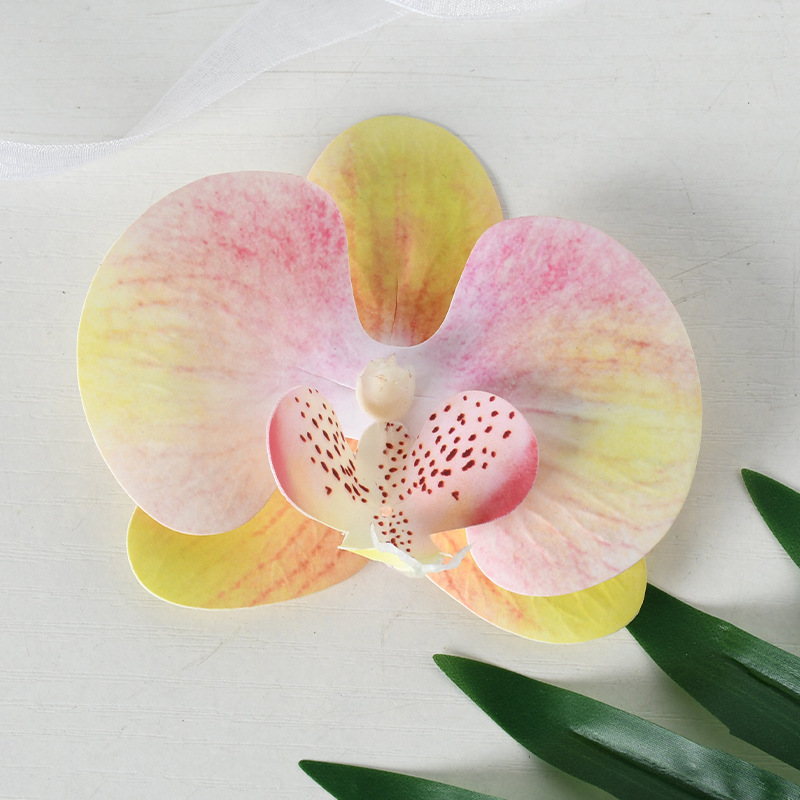 Película de simulación Phalaenopsis cabeza de flor pétalo simulación flor accesorios tocado horquilla bricolaje decoración de boda hecha a mano