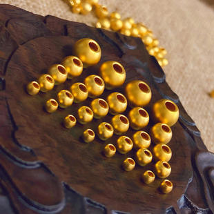Foot gold 999 gold transfer beads 24k pure gold 3d hard gold beads loose beads small gold beads bracelet DIY accessories wholesale