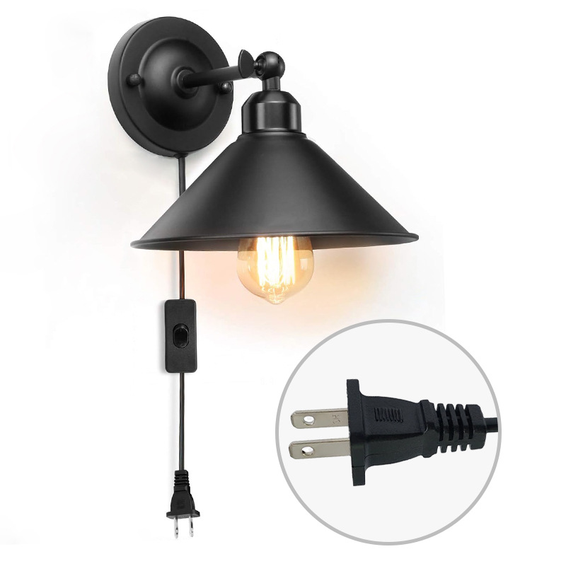 Explosión transfronteriza Zhongshan suministra lámpara de pared de hierro forjado simple estilo retro dormitorio corredor café lámpara de pared