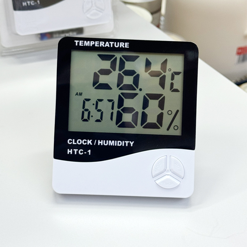 HTC-1 temperature and humidity meter can be wall-mounted large screen digital display simple indoor desktop electronic temperature and humidity meter home HTC-1 temperature and humidity meter can be wall-mounted large screen digital display simple indoor desktop electronic temperature and humidity meter home