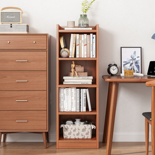 Small Bookshelf Next to Study Desk, Floor-Standing Bedroom Under-Table Storage Cabinet, Small Bookcase, Home Office Storage Rack
