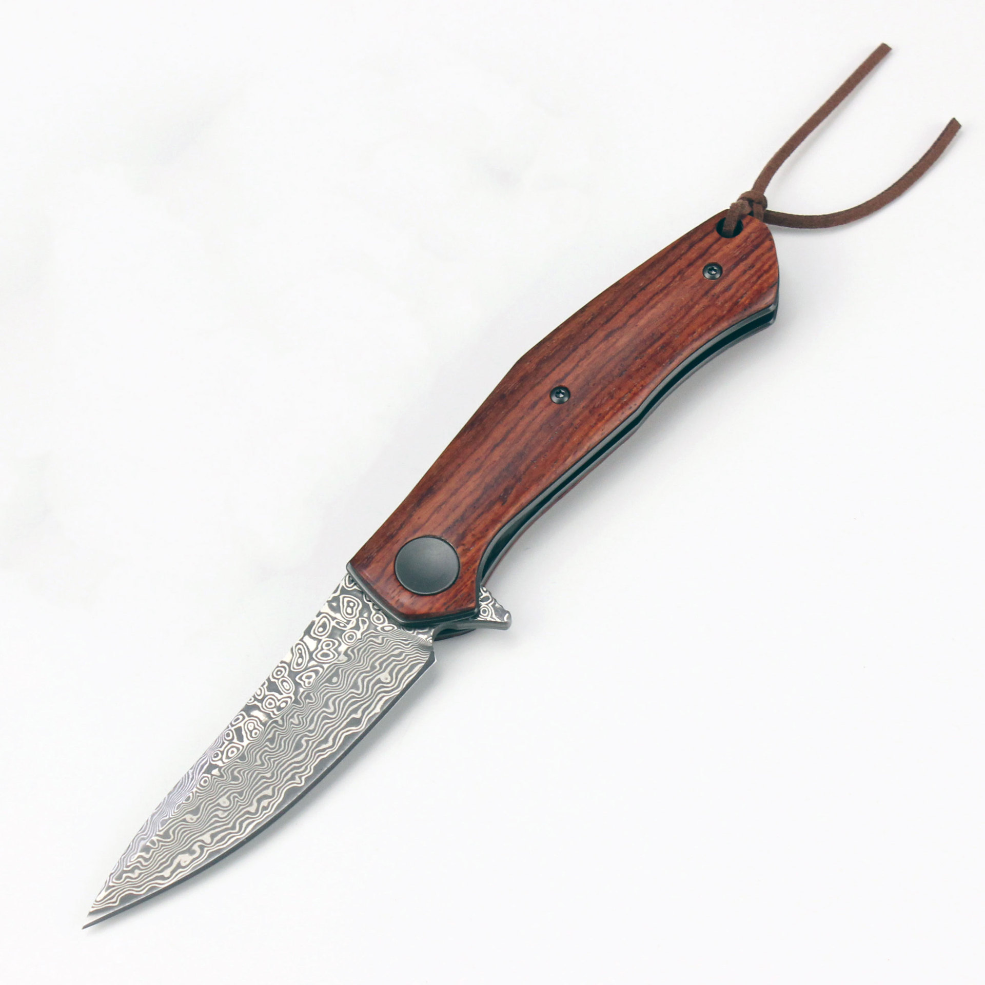 Color Shell Handle Damascus Steel Knife - Picture 6 of 6