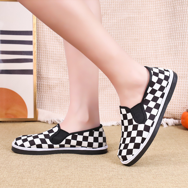 Zapatos de trabajo zapatos de trabajo cómodos inferiores zapatos de tela antideslizantes bajos para las mamás zapatos de lona para las mamás zapatos de mujer tendón de ternera casual resistente al desgaste