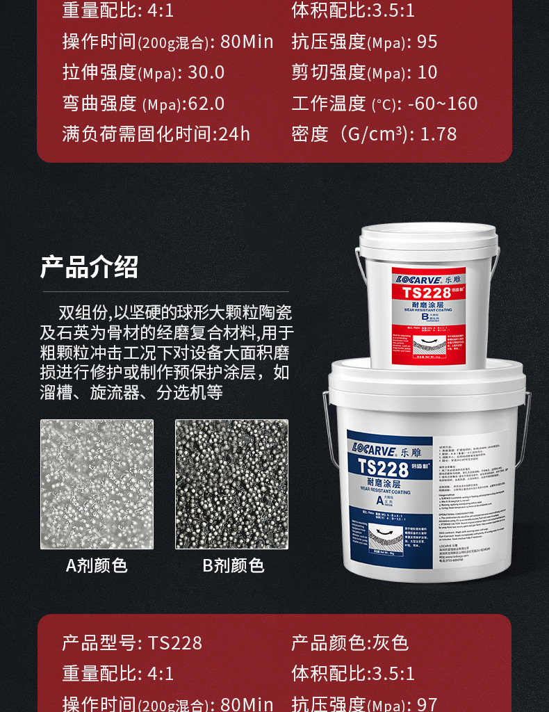 耐磨涂层TS226 228耐磨陶瓷颗粒胶耐磨修补剂耐磨涂层陶瓷颗粒胶-阿里巴巴