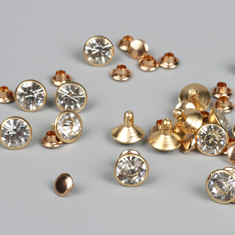 Cross-border supply source water diamond color tube drill rivet A-grade drill silver color gold edge drill rivet blooming with drill impact hat rivet