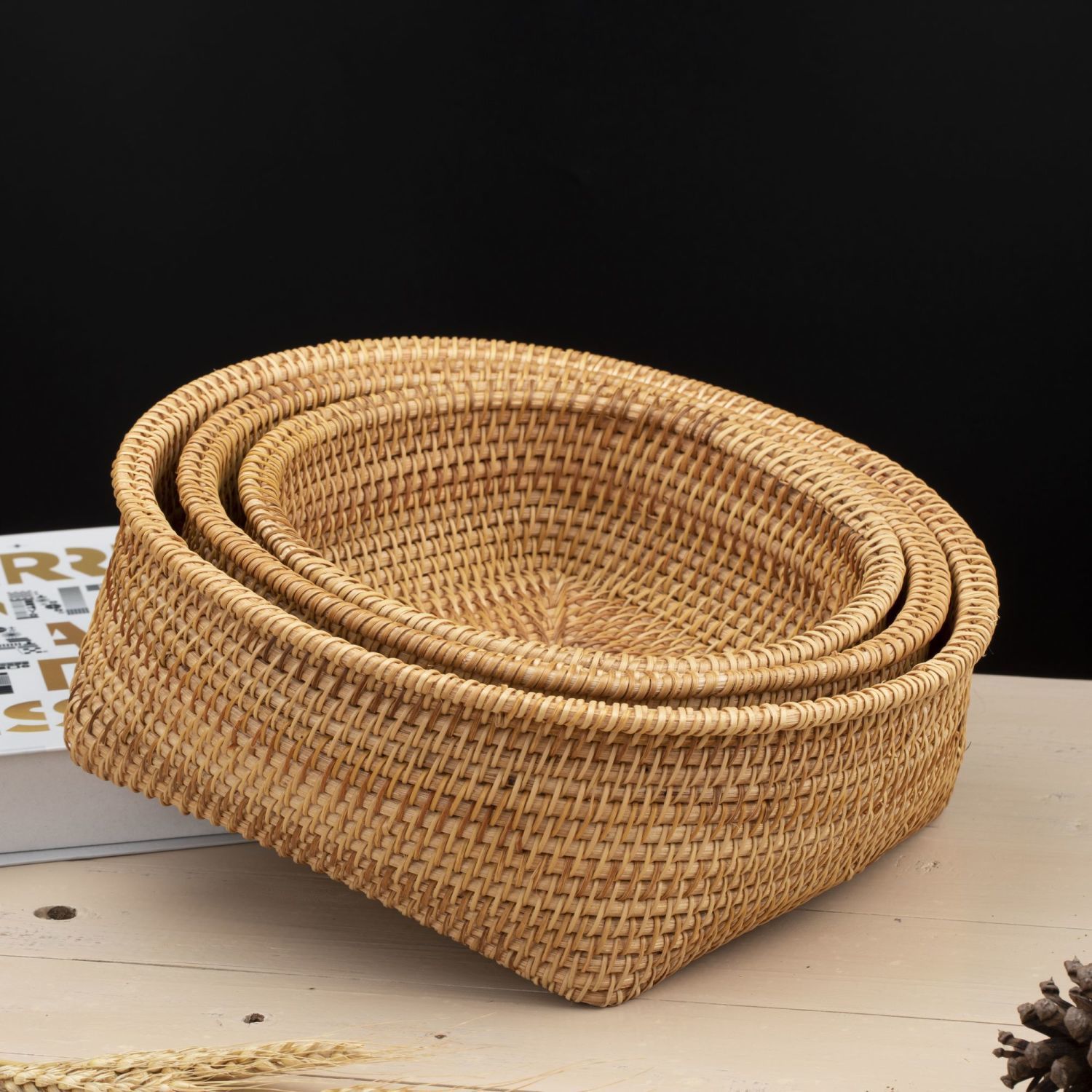 Vietnam Qiuteng Tianyuan Canasta de almacenamiento local Nueces domésticas Frutas secas Canasta de ratán Canasta de pan al vapor Canasta de almacenamiento de bocadillos