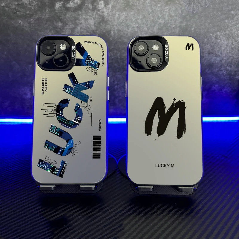 Lucky letters for Apple 16/15promax phone case iPhone 14 color silver 13 creative 12 personality 11 Lucky letters for Apple 16/15promax phone case iPhone 14 color silver 13 creative 12 personality 11