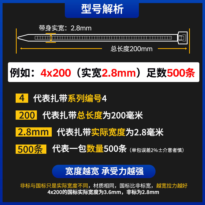 Venta al por mayor 3*150*5*200 auto-bloqueo de nylon cable tie industrial cable tie alta temperatura cable tie resistente al frío de plástico cable tie