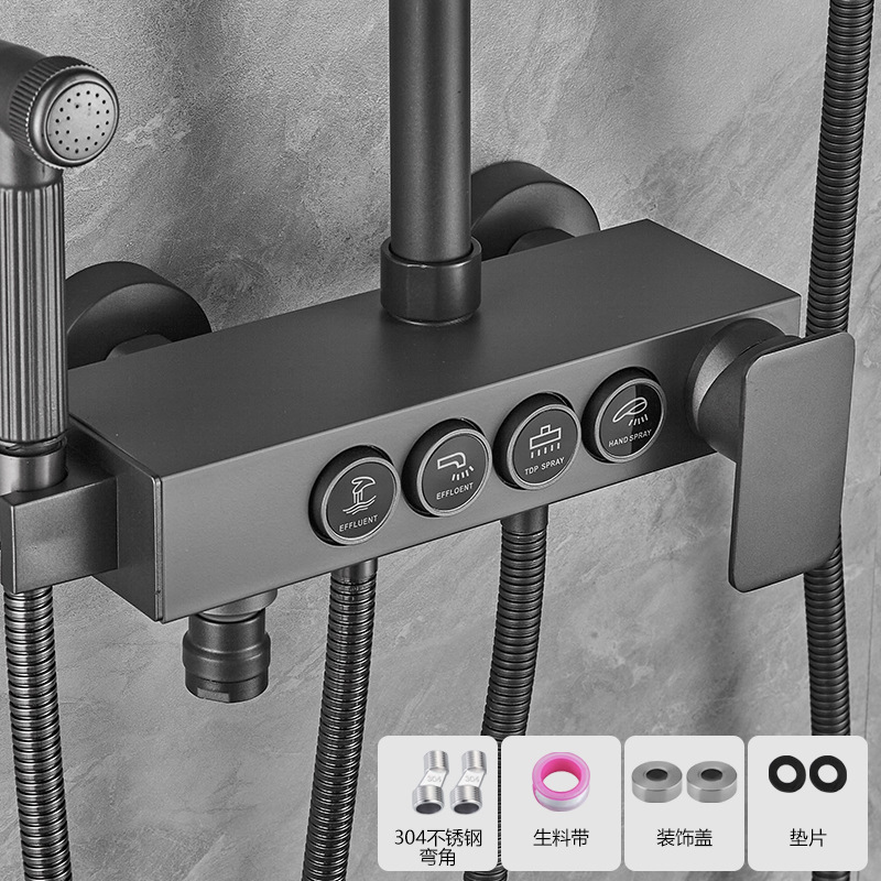 Válvula de mezcla de temperatura constante de acero inoxidable baño interruptor de agua caliente y fría accesorios de ducha grifo universal cuerpo