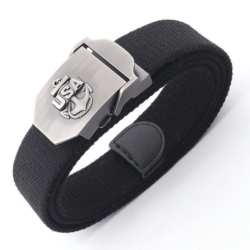 Thickened Canvas Men's Belt Weave Outdoor Denim Casual Pants Belt Training Classic Alloy Female Wholesale