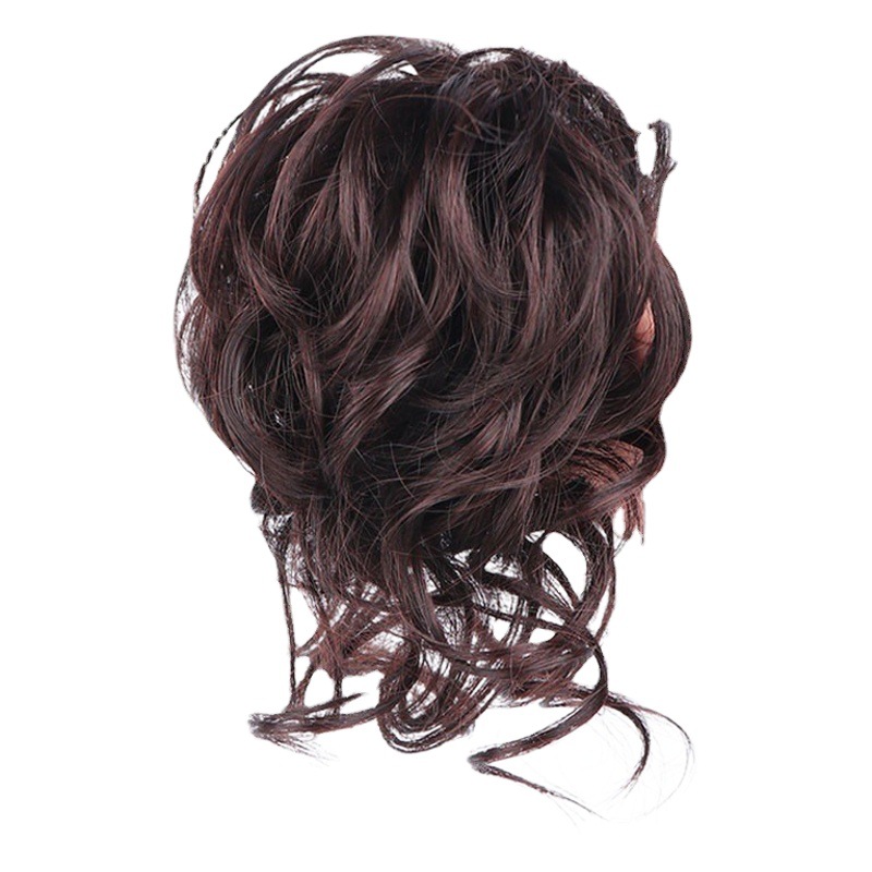 Updo rizador de pelo largo de alto grado flor brote cabeza flor peluca bolsa mullida bola de pelo real cabeza moño de las mujeres accesorios para el cabello