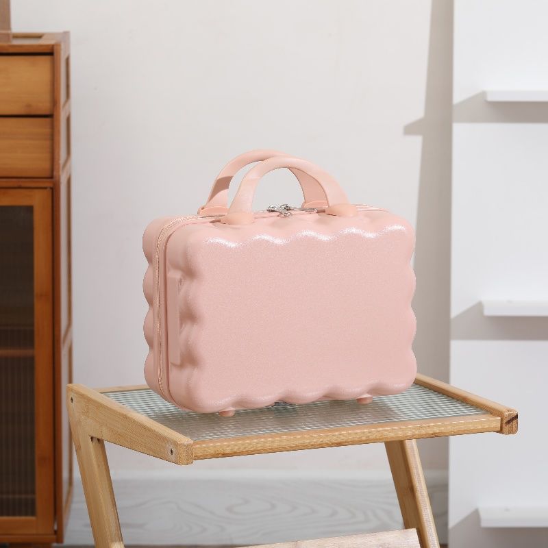 Estuche de cosméticos de 14 pulgadas nuevo maleta pequeña linda bolsa de cosméticos portátil portátil portátil mini almacenamiento de equipaje