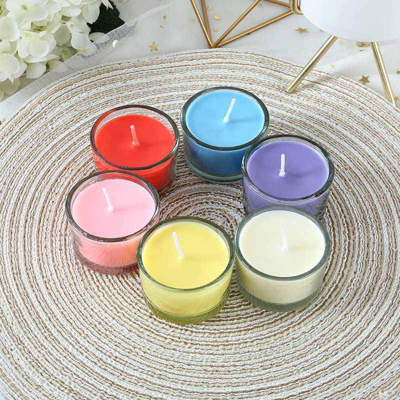 Transparent small round candle, mini aromatherapy small glass candle, snowflake birthday gift, romantic Valentine's Day gift