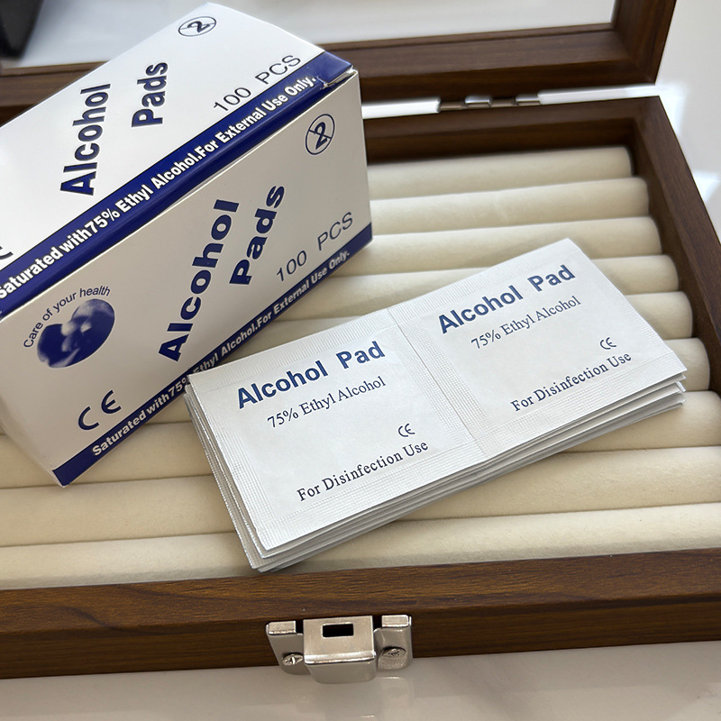 Desinfección médica desechable Algodón Joyas Pendientes Pendientes Collar Joyas Limpieza Cuidado de esterilización Tabletas de desinfección con alcohol