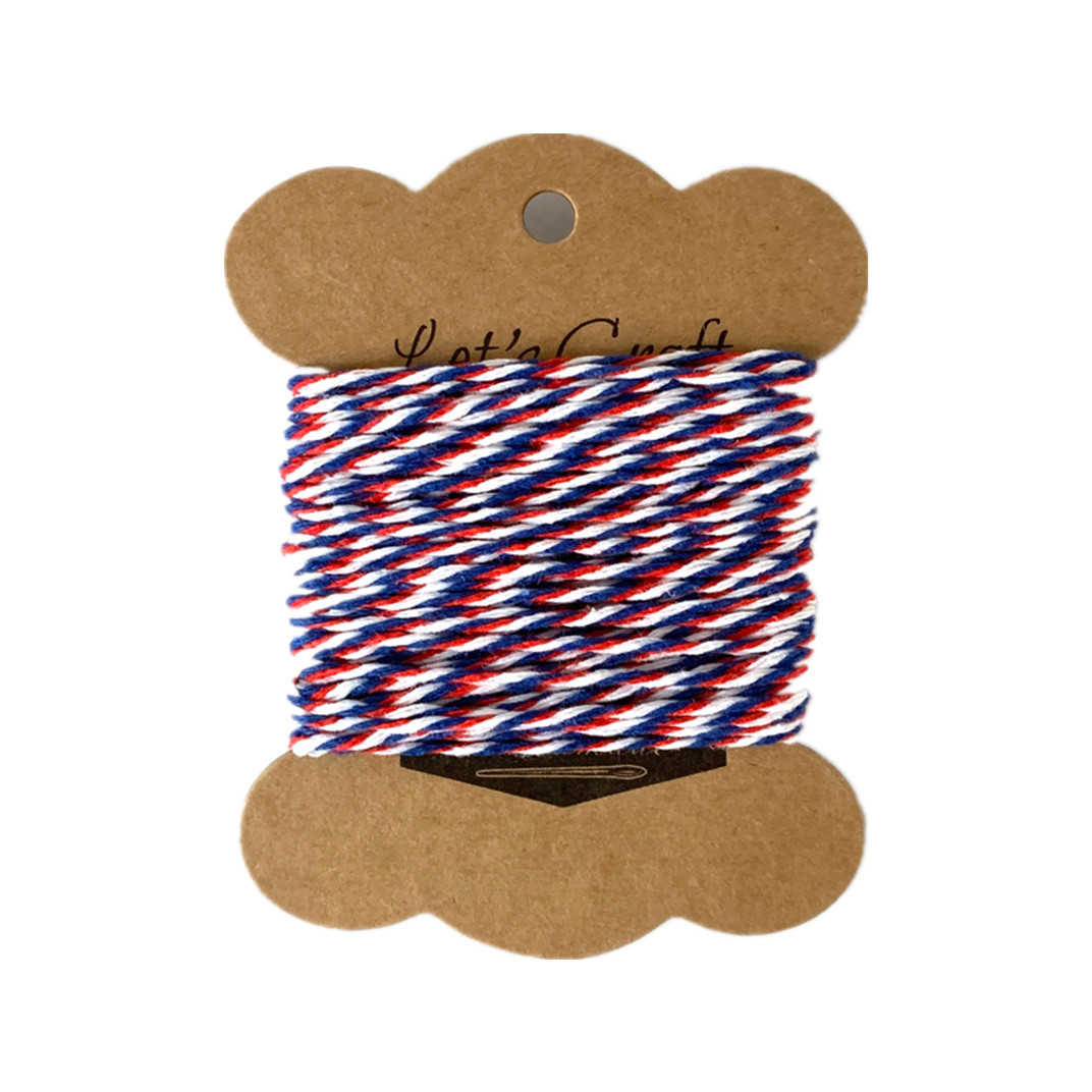 파란색, 흰색 및 빨간색 * 2mm 10 미터 카드