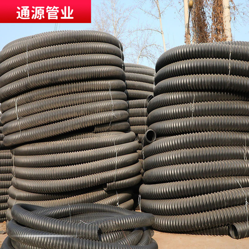 PE碳素波纹管路灯穿线波纹穿线管自带钢丝通讯电缆保护现货金属波
