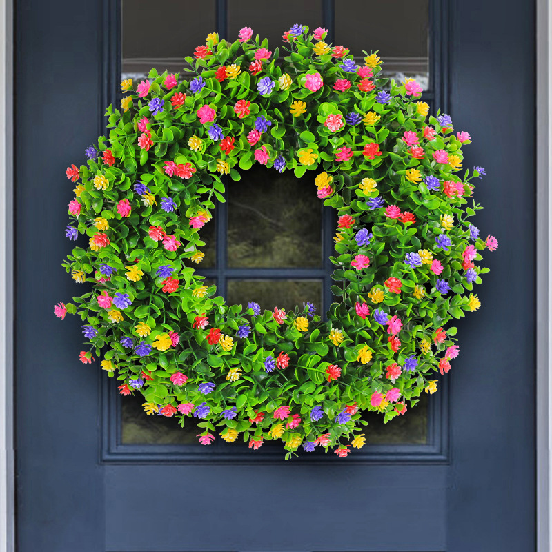 Cross-Border New Product Spring Garland Spring Artificial Flower Holiday Decoration Garland Garden Hanging Decoration Door Ring Door Hanging