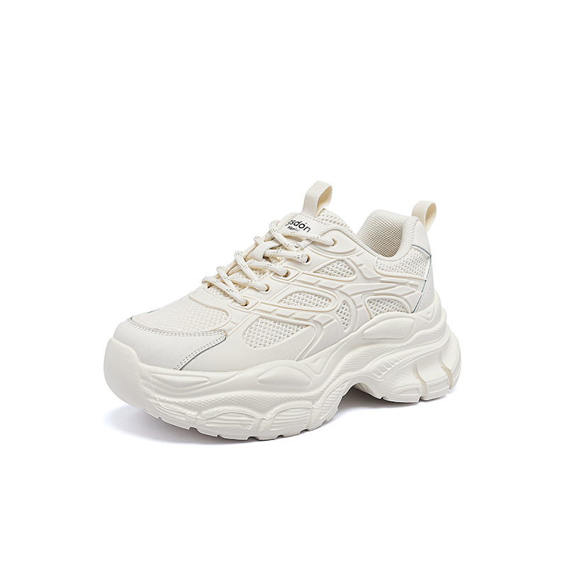 Augustion zapatos de papá de suela gruesa para mujer 2025 nuevos zapatos deportivos casuales blancos de verano zapatos para correr de suela suave ins