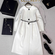 南油毛呢外套过年服中长款冬季呢大衣2025新款洋气气质[玫瑰系列]