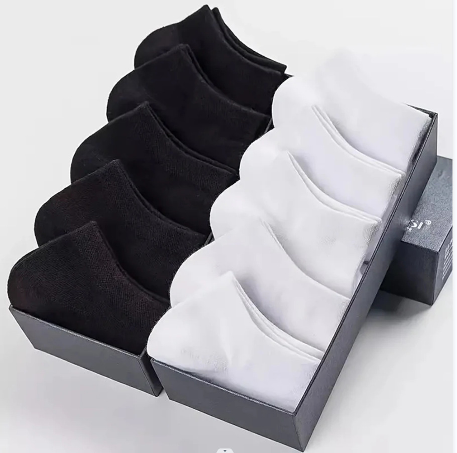 Calcetines para hombres de verano negro y blanco gris calcetines de barco de color sólido para hombres y mujeres de verano calcetines antiodorantes y sudor al por mayor