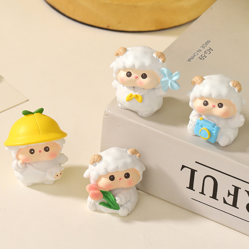 Lamb darling mini ornaments cute computer screen office desktop station decoration car center console car
