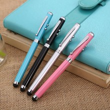 金属四合一触屏笔激光教鞭笔电容头原子笔促销圆珠笔活动原子笔