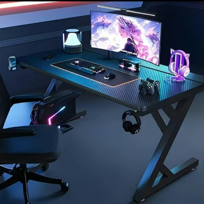 E-Sports Table, Home Bedroom Desktop Computer Table, Simple Desk, Carbon Fiber Thickened Office Desk