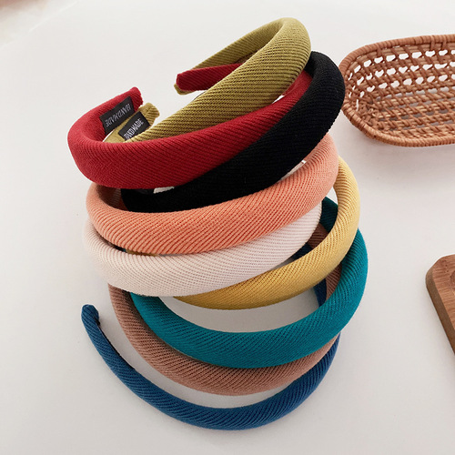 New solid color, versatile, sweet, spring, Korean, cloth, girl's heart headband, net infrared headband, hair accessories