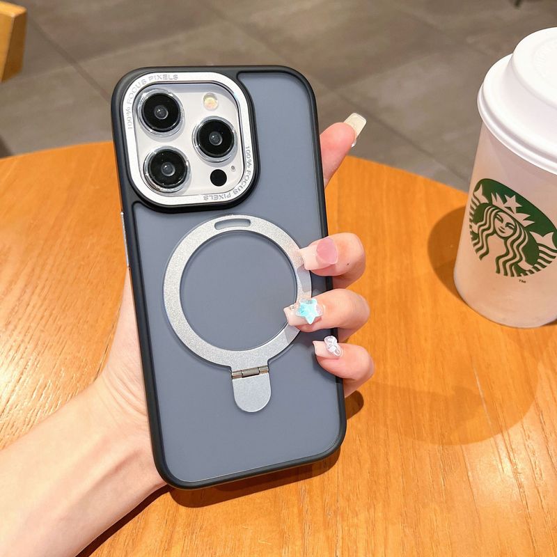 适用iPhone17promax手机壳折叠磁吸支架苹果16磨砂肤感防摔保护套|undefined