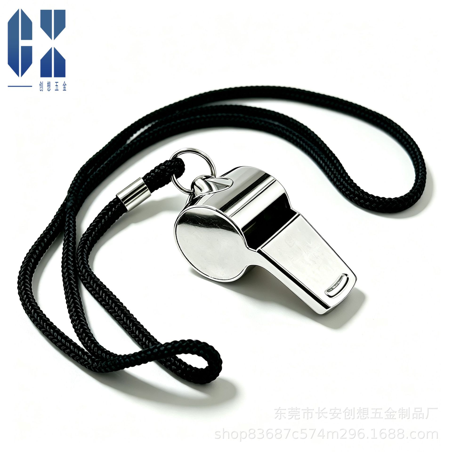 Factory Direct stainless steel whistle 6-word metal referee whistle fans Whistle Sports supplies with rope