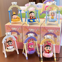 蜡笔小新荡秋千系列盲盒手办潮玩公仔治愈解压桌面摆件玩偶女批发