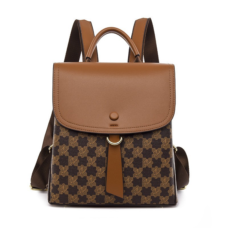 Backpack 2025 New Women's Light Luxury Large Capacity Soft Leather Travel Backpack Casual Fashion Travel Burden-Reducing Women's Bag