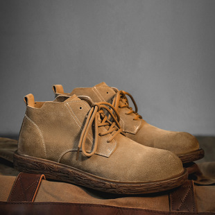Martin boots men's summer thin breathable retro versatile British style mid-top workwear boots simple trendy men's shoes