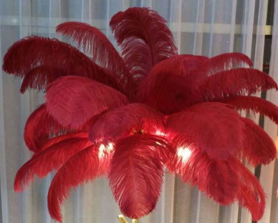 Transfronteriza original de cobre araña de plumas de lujo luz dormitorio sala de estar popular araña de plumas de avestruz