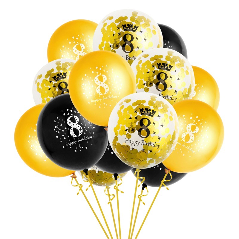 Diseño de escena de cumpleaños de Amazon, fiesta de cumpleaños gruesa, juego de decoración de globos con números de un año, conjunto de regalo