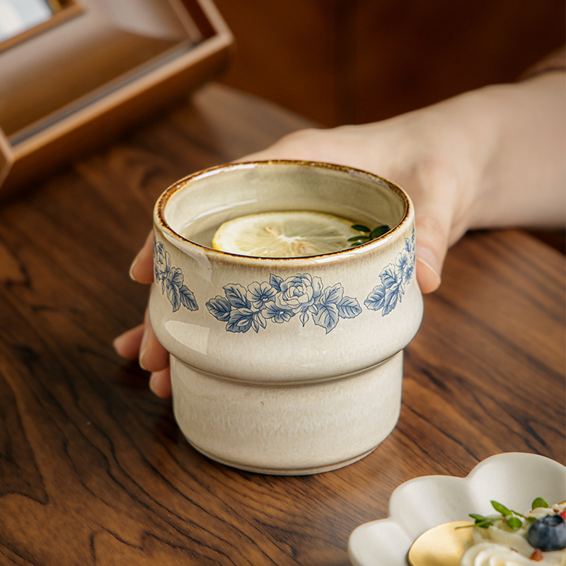 Característica forma de calabaza, cerámica retro, taza sin asa, taza de té personalizada, taza de mano japonesa, taza de sake, exportación transfronteriza