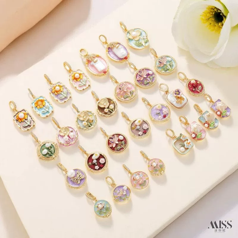 Мод pendant из органического жемчуга, свитер, аксессуар, ручная роспись, цветочная, китайский стиль, стиль высокого качества