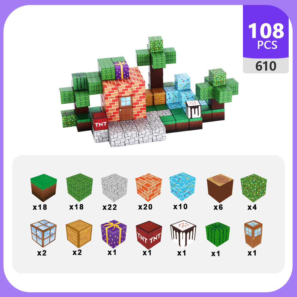 Transfronterizo Mi Magnetic World Puzzle Magnet Block 25 Magnetic Block Set Magnetic Cube