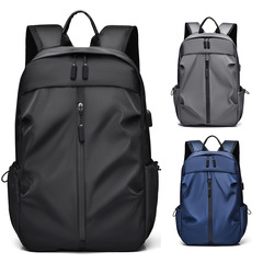 クロスボーダービジネスメンズバックパック、高級バックパック、メンズバッグ、無地、通勤、大容量、コンピュータダブルバック
